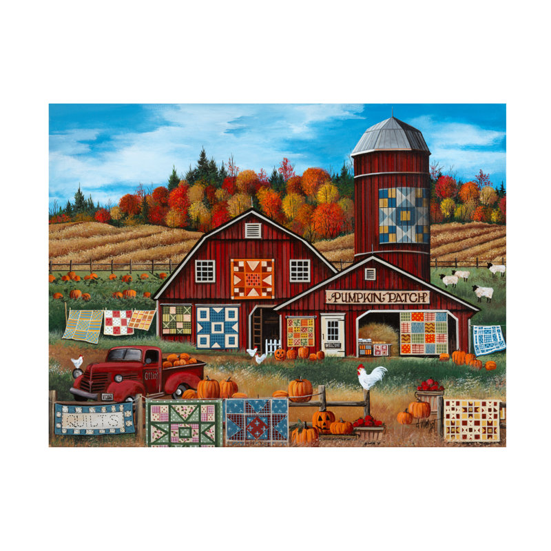 «Pumpkin Patch Farm» par Debbi Wetzel, impression sur toile tendue, H 18 po x l 24 po x P 2 po