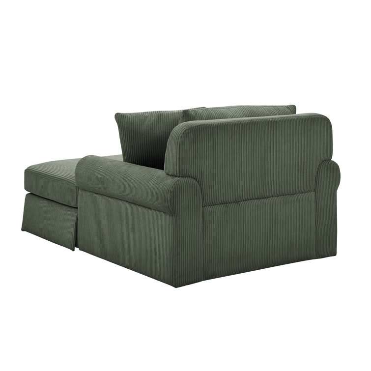 Atlai Upholstered Chaise Lounge Wade Logan Fabric: Corduroy Green