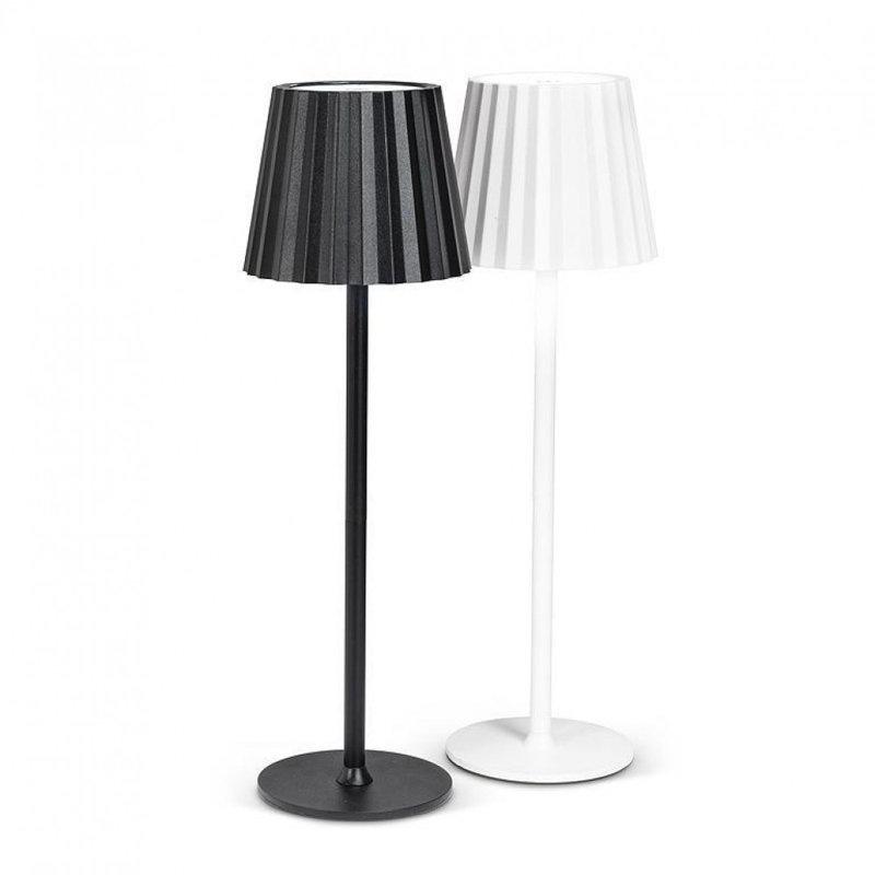 Lampe de table à abat-jour cannelée, Blanc