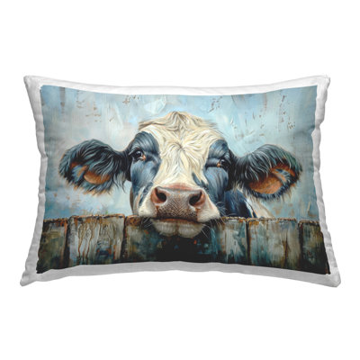 Coussin décoratif Howdy Neighbour Cow imprimé par Petals Prints Design