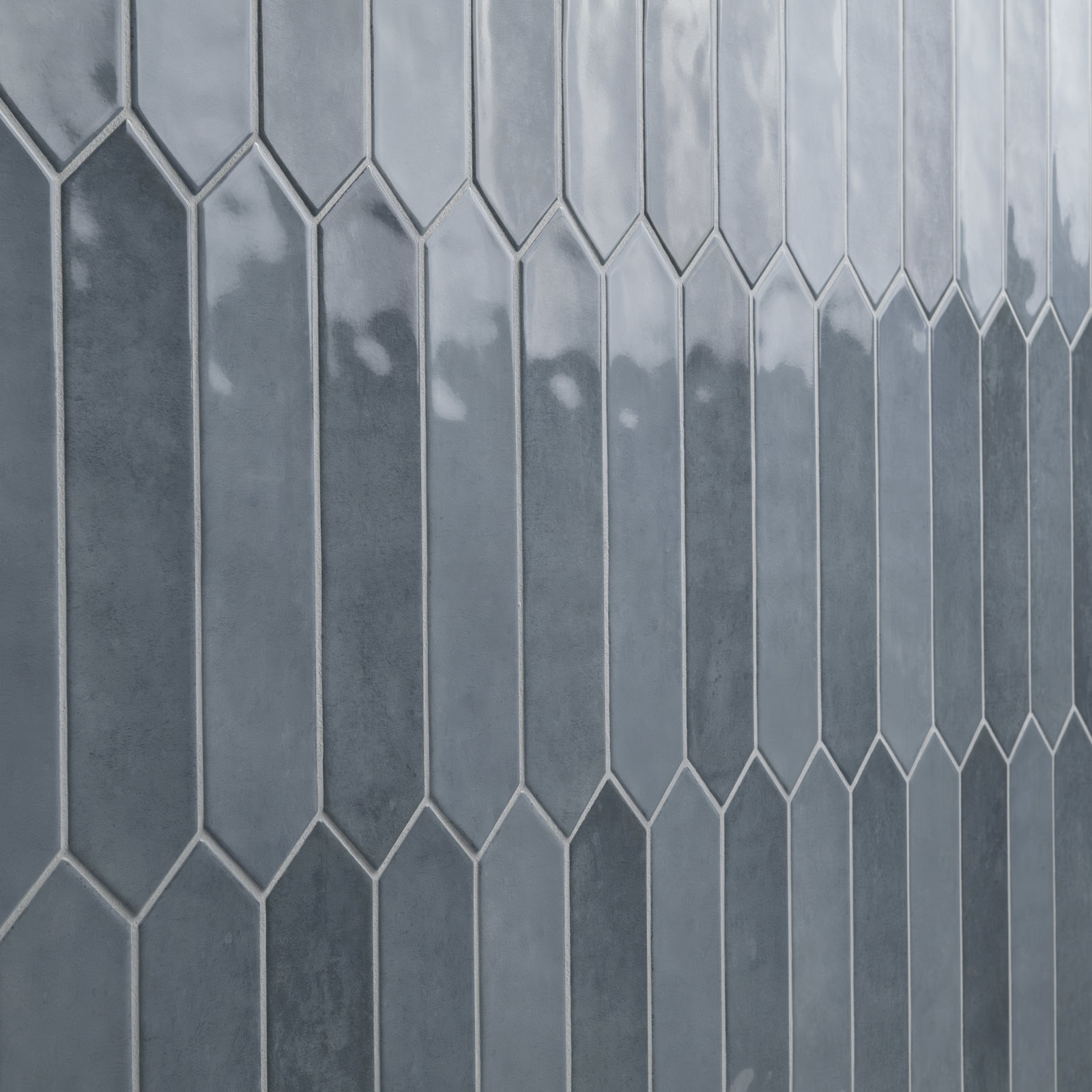 Renzo Ceramic Picket Wall Tile, Denim
