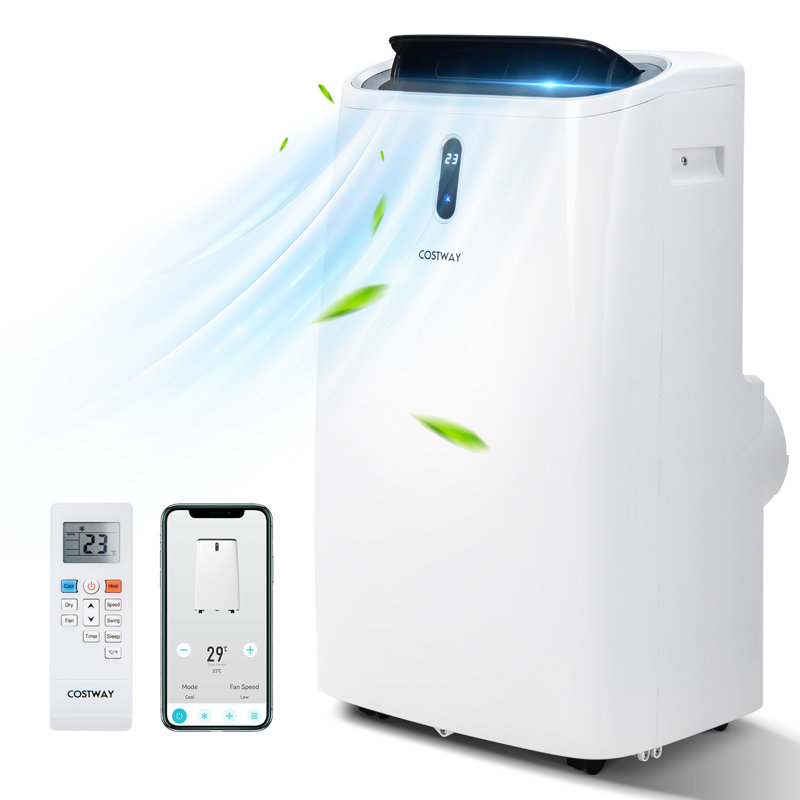 Costway 14000 BTU Wi-Fi Connected Portable Air Conditioner for 300 Square Feet with Heater