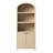 Francisco Modern 76"H Wood Finish Fluted Bookcase with Adjustable Open Shelves and Storage Cabinets-1164596554