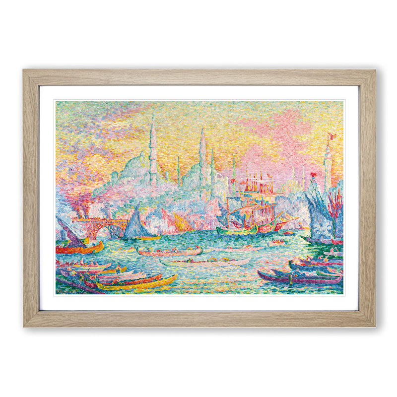 Port of Constantinople by Paul Signac - Framed Print, 48cm H x 65cm W x 2cm D, Oak Framed