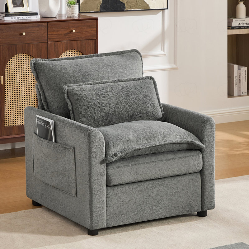 Fauteuil d'appoint 31,9 po Modern, Gris