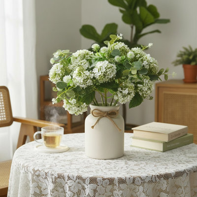 2 Pack Artificial Hydrangea Bouquet - Faux Floral Arrangement For Vases, Table Centerpieces, Living Room & Year-Round Home Decor