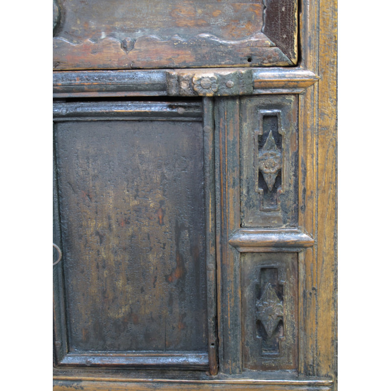 Antique Distressed Elm Altar Cabinet