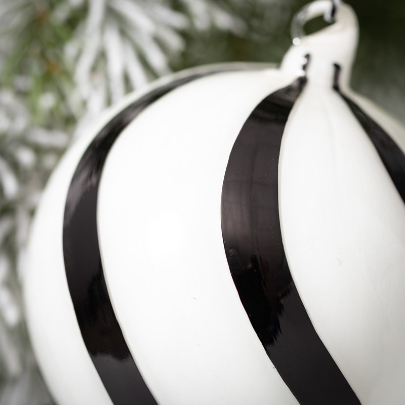 3 Piece Striped Finial Ornament Set