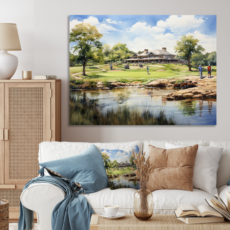 Country clubs «Gold Putting Green» sur toile, H 16 po x l 32 po x P 1 po, Toile tendue