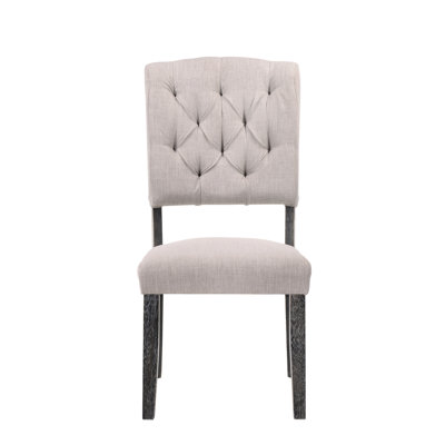 2 chaises d'appoint transitionnelles - lin beige, chêne gris, dossier de style chêne 2