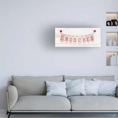 Art mural sur toile tendue - Kathleen Parr McKenna «Rustic Valentine Banner Iii» pour décoration de salon, de chambre à coucher ou de bureau - 10 x 24