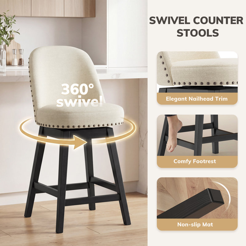 Swivel Counter Stool, Beige