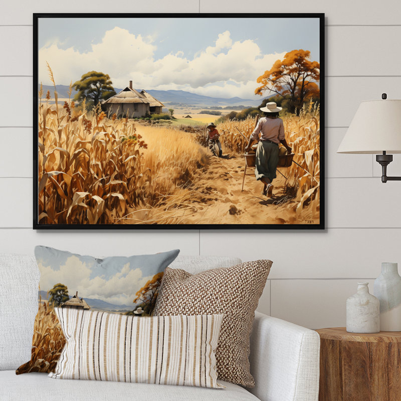 «African Harvest Abundance IV», reproduction sur toile, H 12 po x l 20 po x P 1 po, Cadre flottant noir
