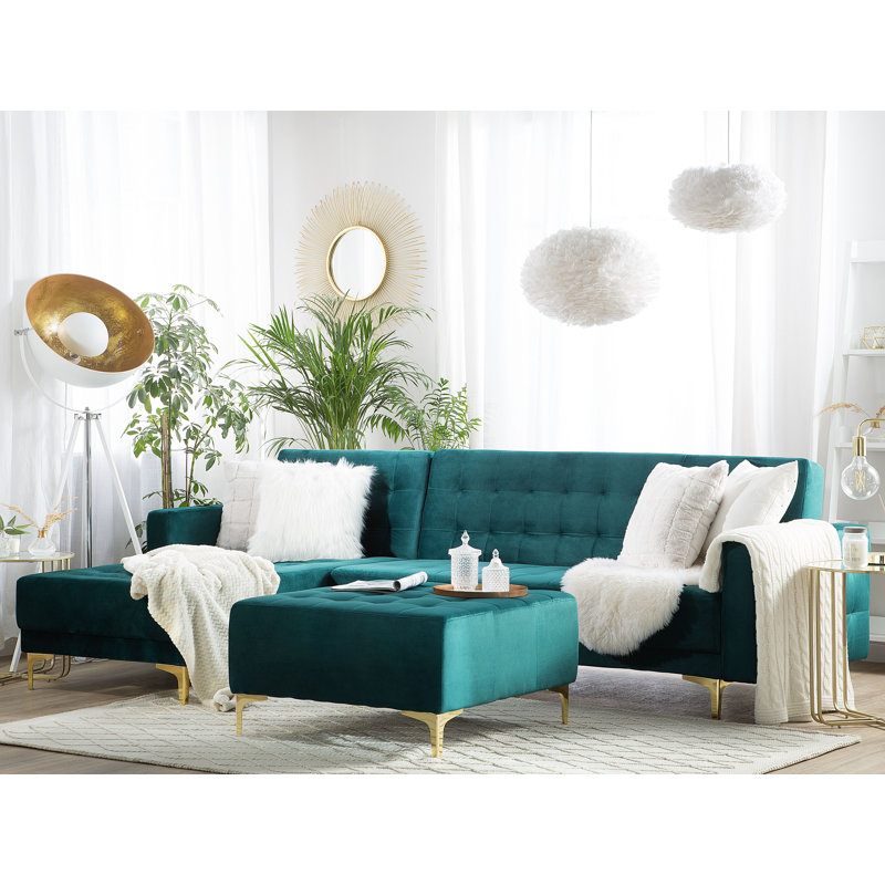 Pinkney 4 Seater Sofa Bed, Left Hand Facing, Green