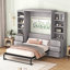 Lit escamotable avec tablettes et tiroirs de rangement