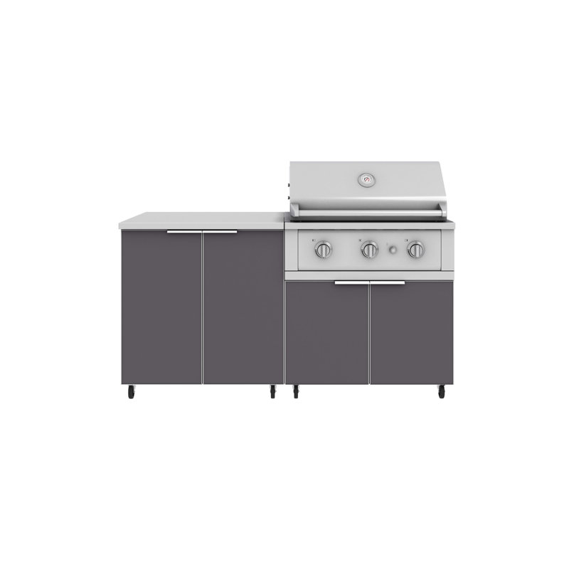 Ensemble de 4 armoires en aluminium pour l'extérieur Barbecue au propane liquide