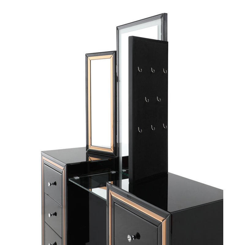 Vanity With Mirror, Black