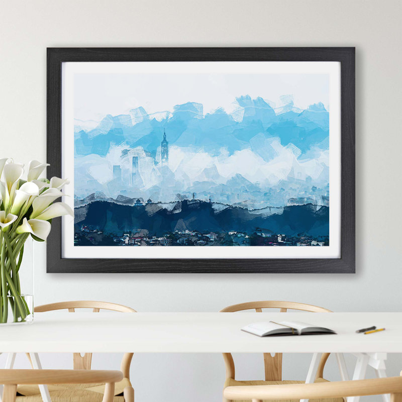 Taipei City in Taiwan - Framed Print, 24cm H x 33cm W x 2cm D, Black