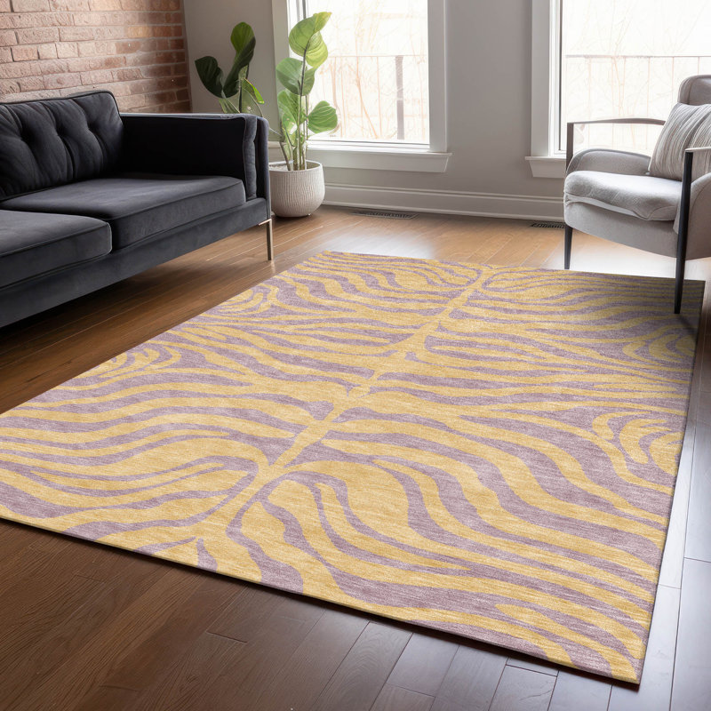 Red Rectangular Synthetic Washable Non-Slip Area Rug 3' x 5'