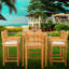 Outdoor 7 - Piece Teak Bistro Set with Cushions