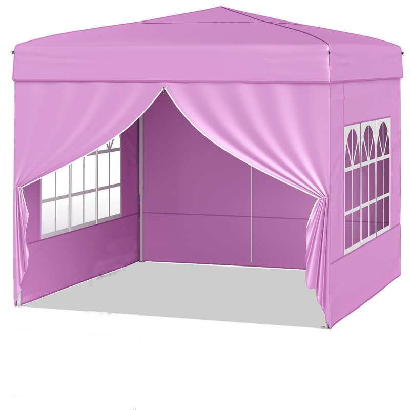 Abri pare-soleil d'extérieur robuste de 10 pi x 10 pi avec 4 parois latérales pour une fête, 10 pi x 10 pi, Rose