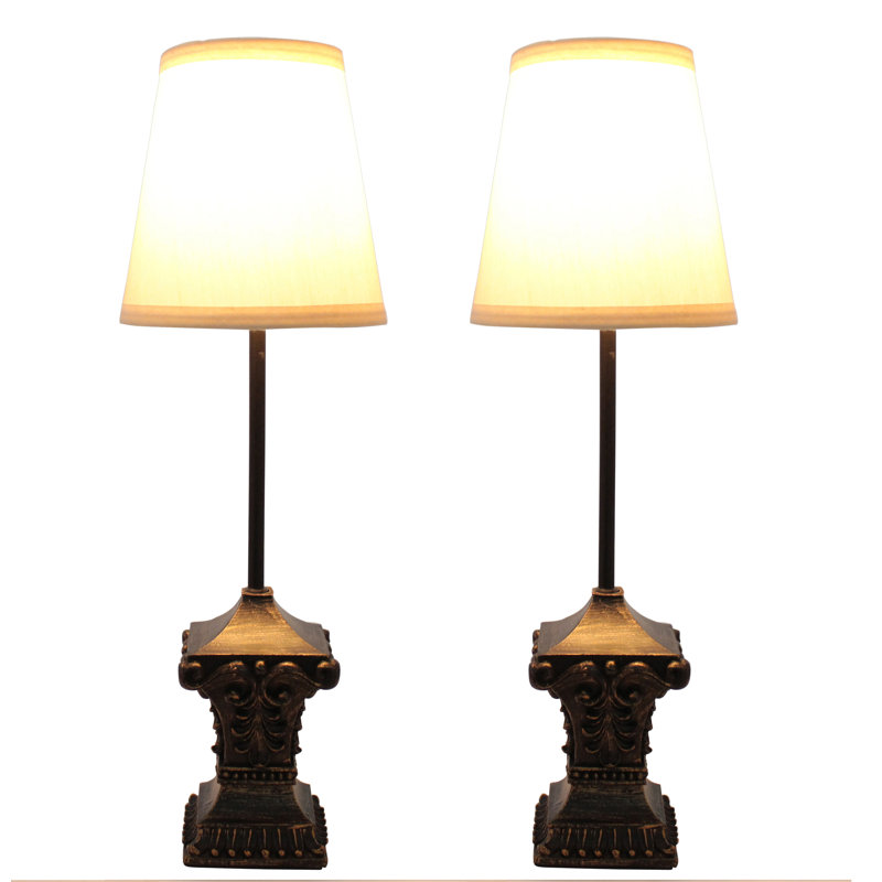 Ensemble de lampes 19 po Coonrod World Menagerie, Doré brulé, Crème