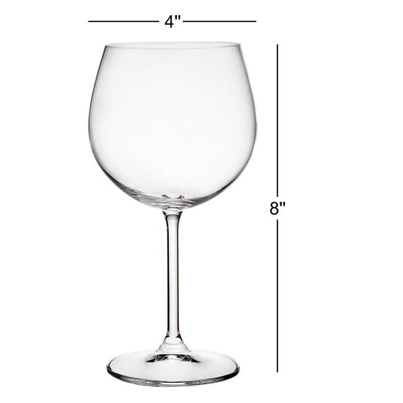 Méridienne 19 oz. Verre à vin en cristal tout usage, Transparent