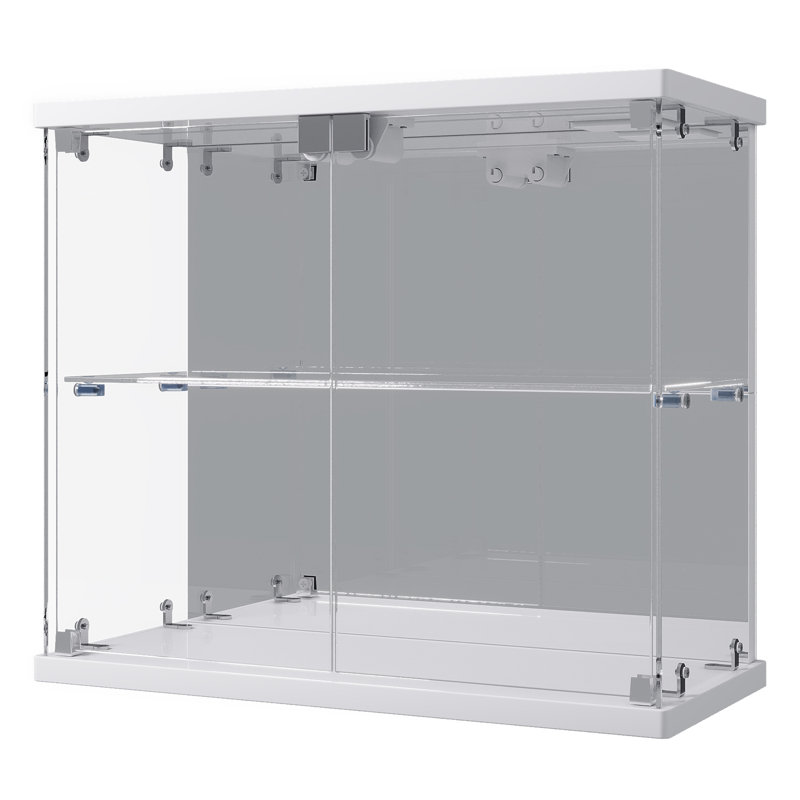 Mini vitrine l 15,7 po avec lumière DEL, vitrine transparente Gless , Blanc