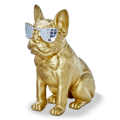 Disco Frenchie Decor Gold Resin Christmas