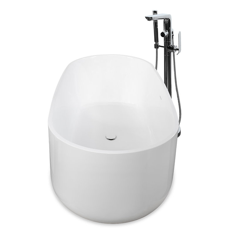 Ottavo 61.62'' L Freestanding Soaking Bathtub, Gloss White