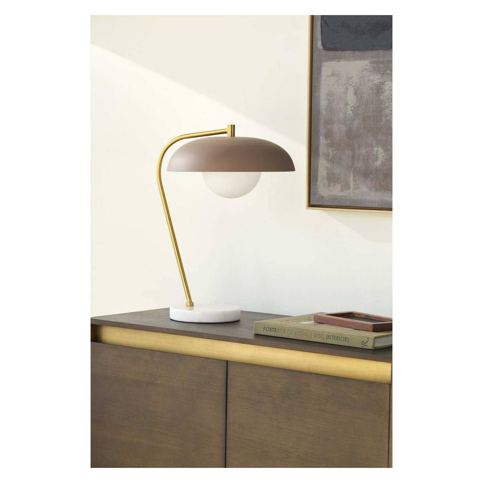 Farmington Table Lamp, White, Taupe
