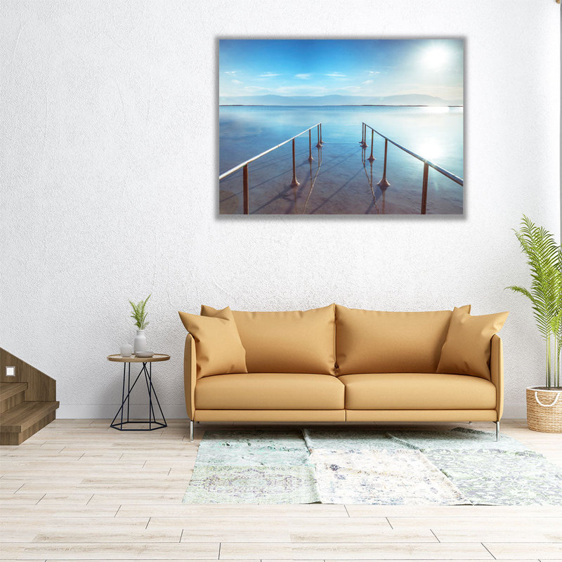 Peir sur la mer Morte, Israël - reproduction d'art sur toile, H 24 po x l 32 po