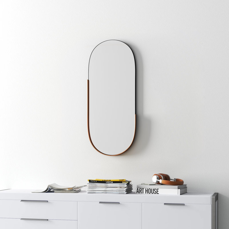 Mantra Stainless Steel Oval Mirror, Rose Gold