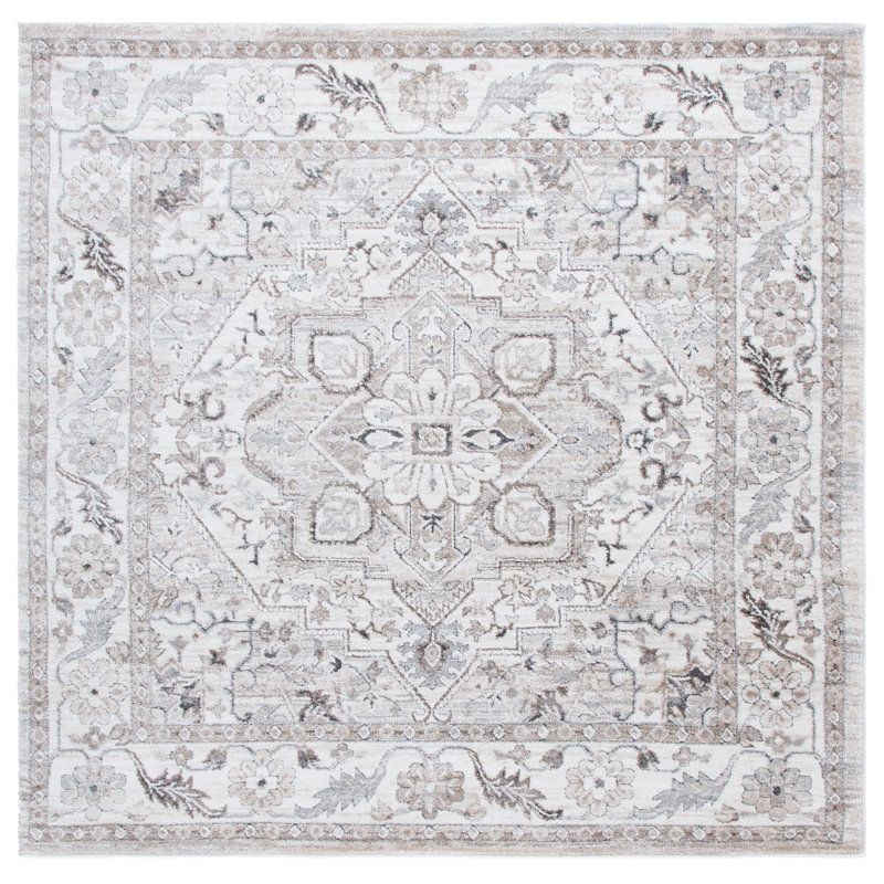 Alexius Opal Performance Oriental Rug, Square 6'7"