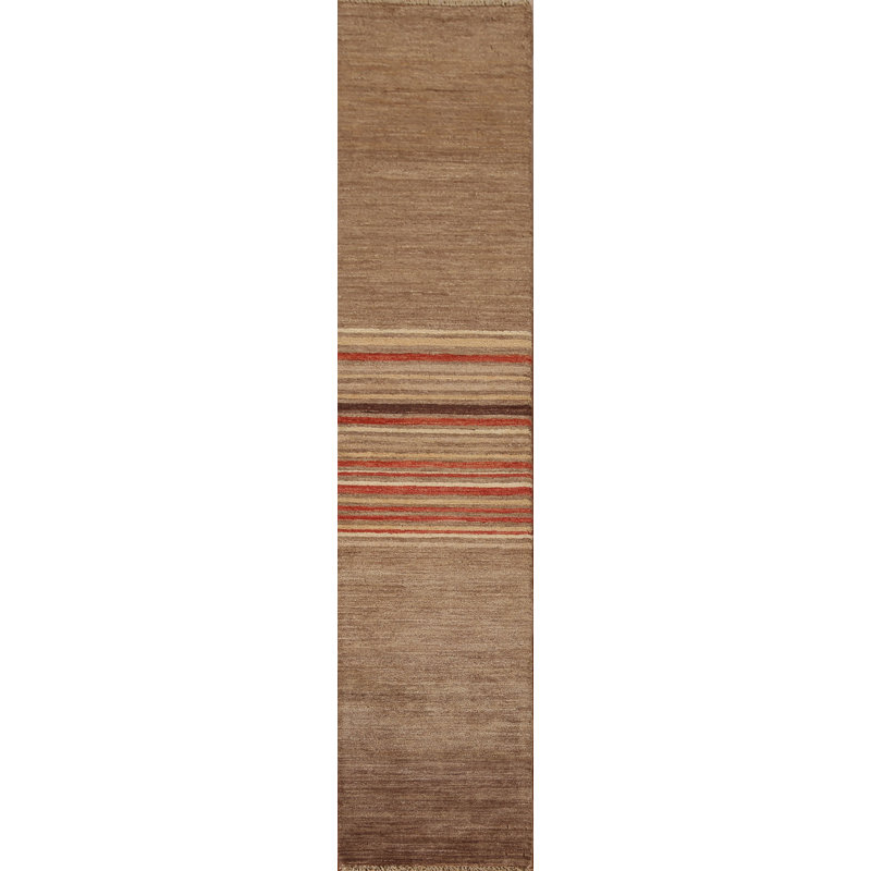 Brown Gabbeh Runner Rug 1x8