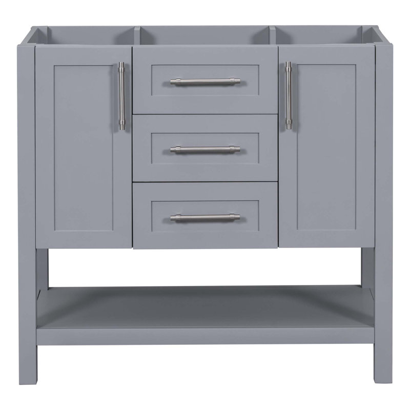 (Armoire seulement) Base de meuble-lavabo avec 2 portes et 2 tiroirs