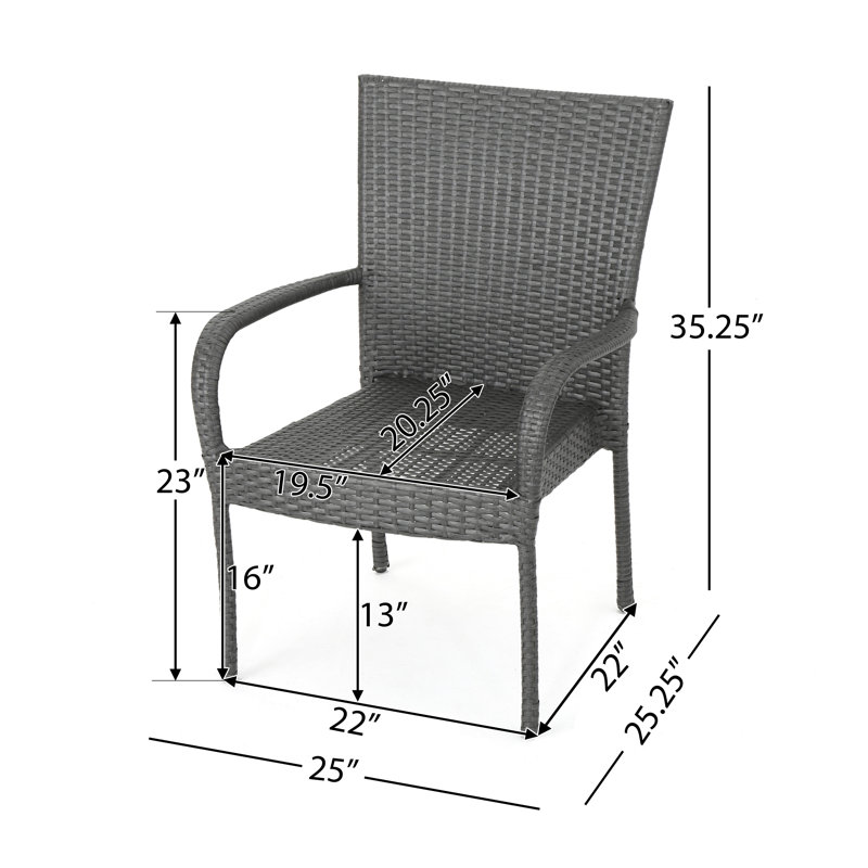 Chaise de patio Deniya (ensemble de 4)