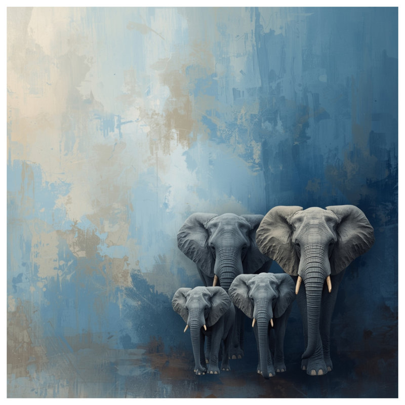 Rideaux de douche Elephant Family Artwork, L 70 po x H 72 po