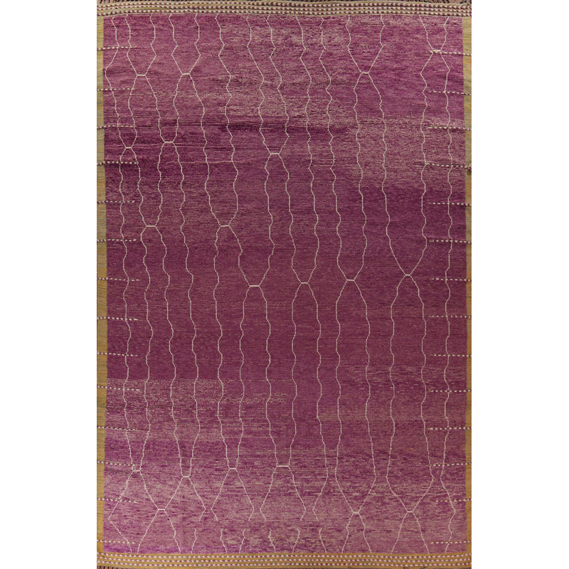Purple Striped Moroccan Oriental Large Rug