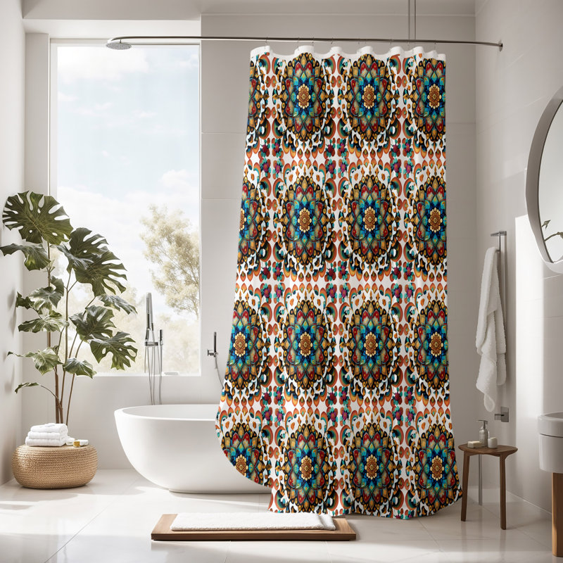 Floral Shower Curtain, 83" H x 70" W