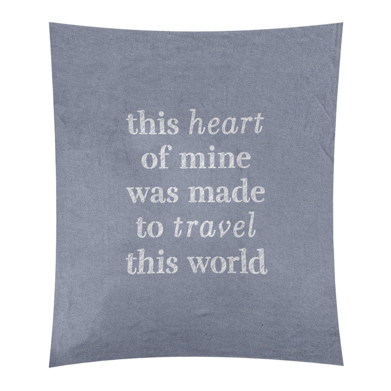 Tapisserie de polyester, voyage d’amour, H 80 po x l 68 po, Bleu / Blanc