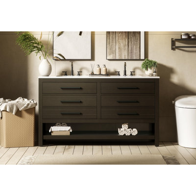 60 inch Double Bathroom Vanity_Modern_VF60560