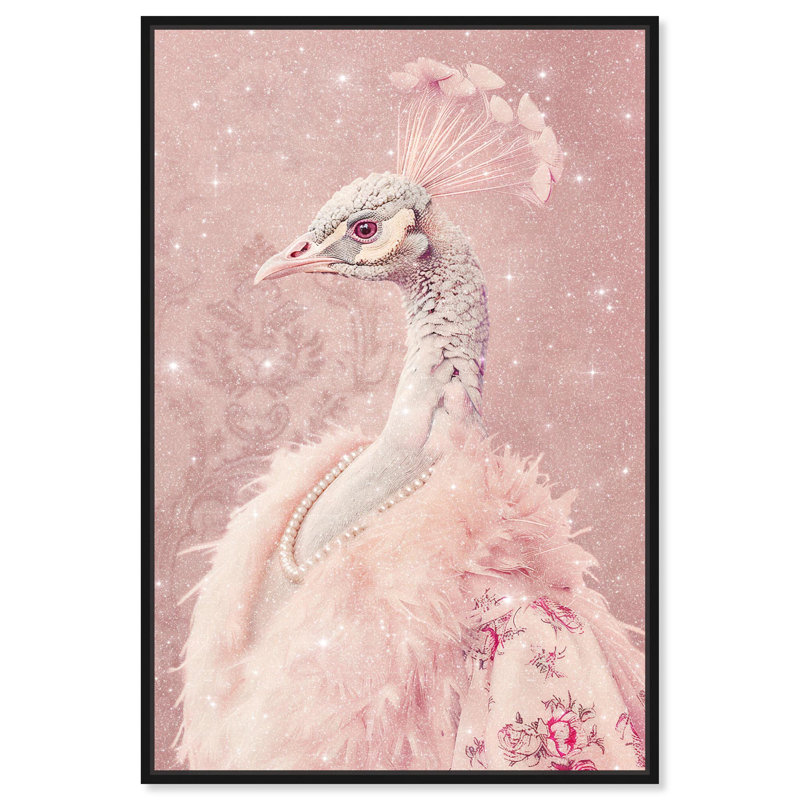 Art mural Classy Glam Peacock par Pop Art, H 55 po x l 37 po, Cadre noir