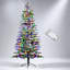 Sapin de Noël en pin des montagnes de 2,3 m (7,5 pi) pré-illuminé et recouvert de neige floquée, avec 500 lumières DEL et 1264 extrémités de branches pour une décoration festive des Fêtes
