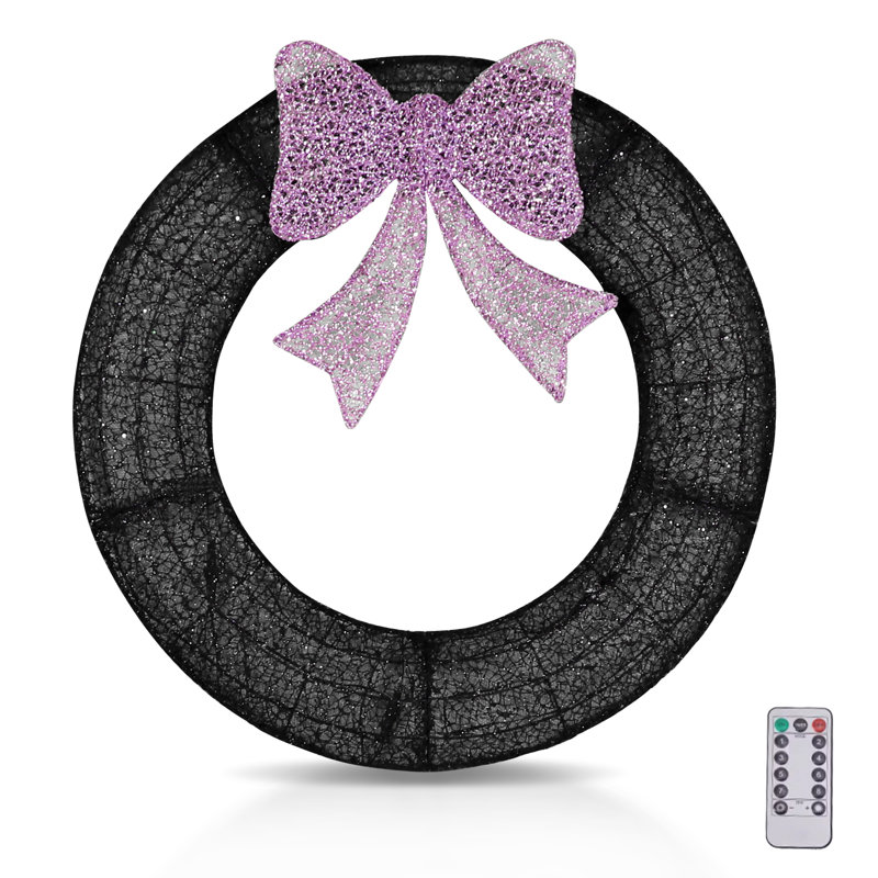 Fausse couronne lumineuse, L 3,1 po x H 36 po x P 36 po, Noir