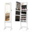 Armoire à bijoux à miroir avec 20 lumières chaudes et 4 angles inclinables-47775631