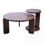 Ensemble de 2 tables gigognes rondes en bois avec pieds robustes-740006199