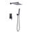 Luxury Bathroom Shower - 10 Inch Rain Mixer Wall Mounted Matte Black Brass Created Effortless Discharge Cast Unobstructed Head-125173574