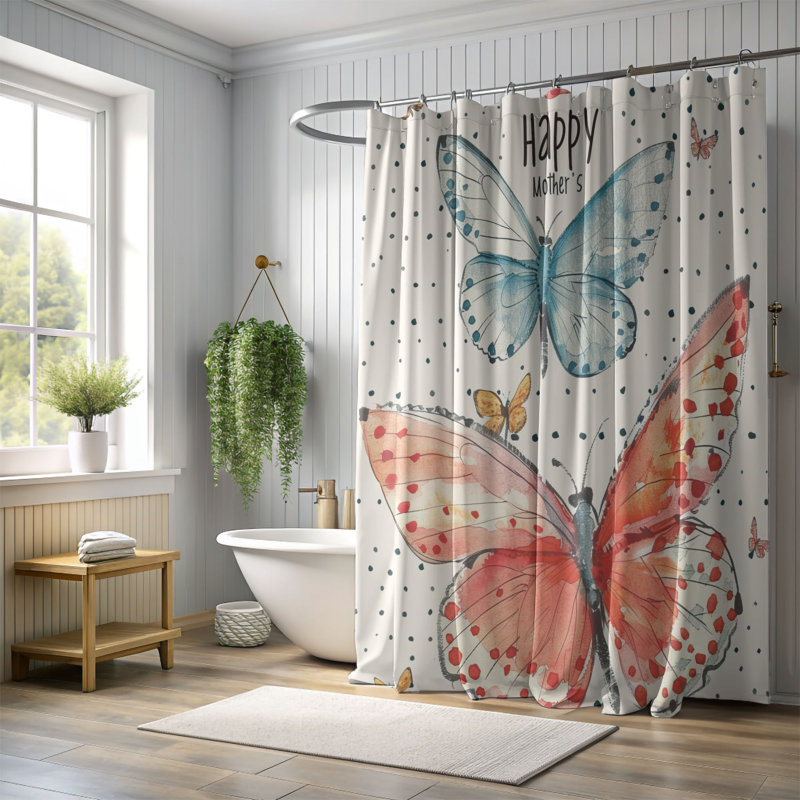 Rideau de douche Mom's Heart Day - Premium, H 74 po x l 71 po