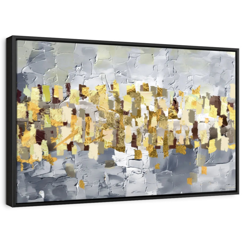 Gold And Silver Abstract Canvas Print, 9" H x 13" W